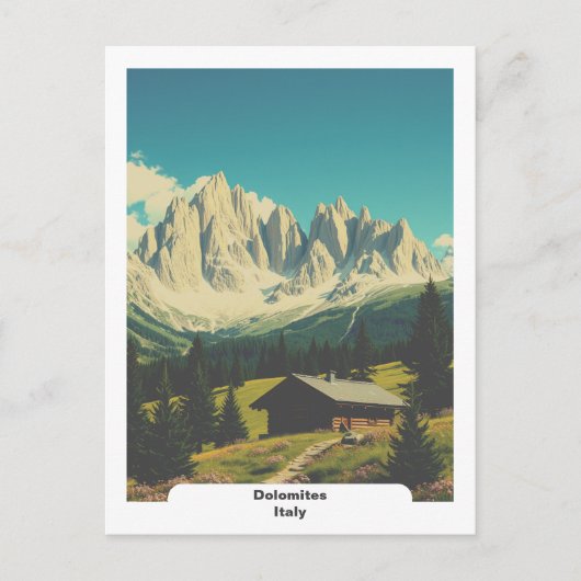 Dolomiten, Italien Vintag Alpen Postkarte (Vorderseite)