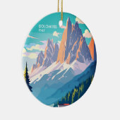 Dolomiten Italien Vintage Reise Keramik Ornament (Rechts)