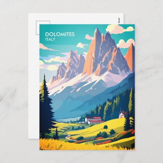 Dolomiten Italien Vintage Reise Postkarte (Vorne/Hinten)