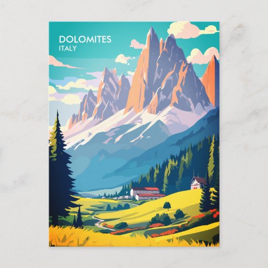 Dolomiten Italien Vintage Reise Postkarte (Vorderseite)