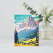 Dolomiten Italien Vintage Reise Postkarte (Stehend Vorderseite)