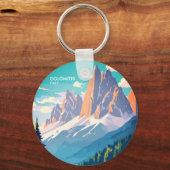 Dolomiten Italien Vintage Reise Schlüsselanhänger (Vorderseite)