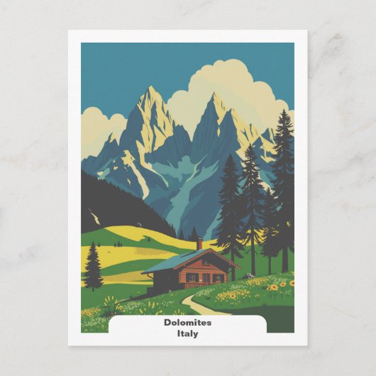 Dolomiten, Italien Vintage Travel Postkarte (Vorderseite)