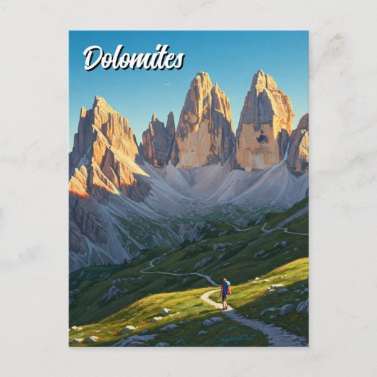 Dolomiten Italien Wandertour Postkarte (Vorderseite)