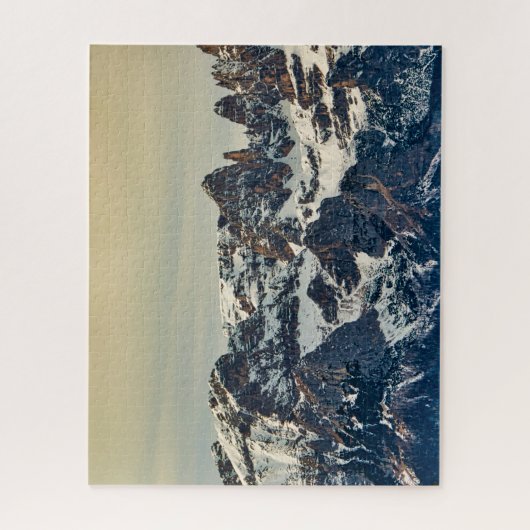 Dolomiten Italienische Berglandschaft mit Schnee Puzzle (Vertikal)