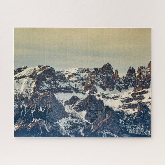 Dolomiten Italienische Berglandschaft mit Schnee Puzzle (Horizontal)