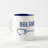 Dolomiten Klettern Zweifarbige Tasse (Vorderseite Links)
