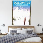 Dolomiten Sassongher Berg Italien Reiseplakat Leinwanddruck (Insitu (Schlafzimmer))