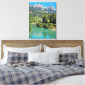 Dolomiten Seeblick Leinwand (Insitu (Schlafzimmer))