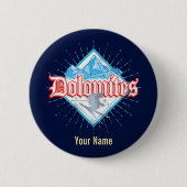 Dolomiten Südtirol Retro Skier Vintager Ski Button (Vorderseite)