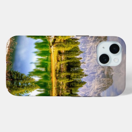 Dolomiten und Atemberaubender See Landschaft Case-Mate iPhone Hülle (Rückseite (Horizontal))