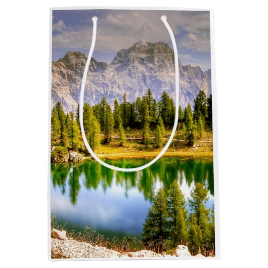 Dolomiten und Atemberaubender See Landschaft Mittlere Geschenktüte (Vorderseite)