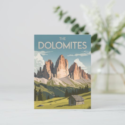 Dolomiten Vintag Postkarte (Stehend Vorderseite)