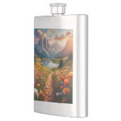 Dolomiten Vintag-Style Reiseplakat mit See Flachmann (Links)