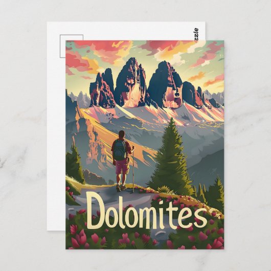 Dolomiten Wandern Postkarte (Vorne/Hinten)