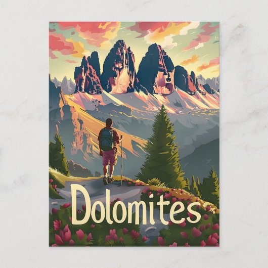 Dolomiten Wandern Postkarte (Vorderseite)