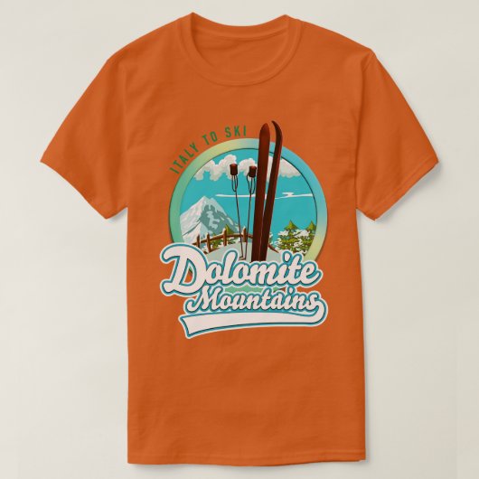 Dolomitengebirge Italien Ski 1 T-Shirt (Design vorne)