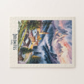 Dolomites Italy Alps Mountain Landscape Watercolor Puzzle (Horizontal)