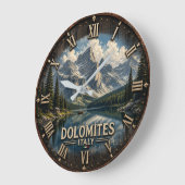 Dolomites Italy Mountain Große Wanduhr (Winkel)
