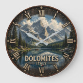 Dolomites Italy Mountain Große Wanduhr (Vorderseite)