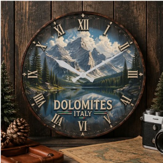 Dolomites Italy Mountain Große Wanduhr