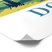 Dolomites Italy Retro Travel Mountain Alpine Art Poster (Ecke)