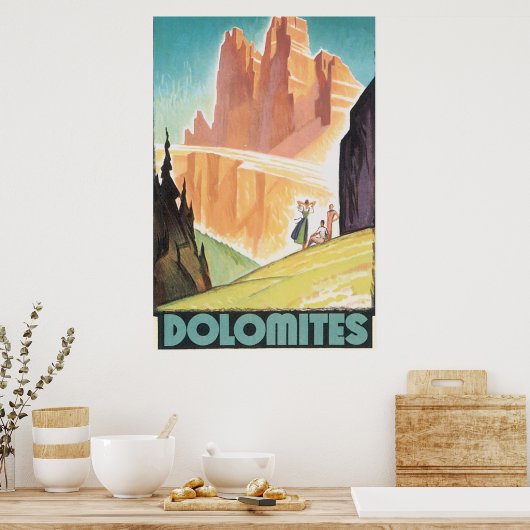 Dolomites Vintage Travel Poster (Küche)