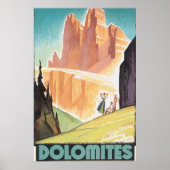 Dolomites Vintage Travel Poster (Vorne)