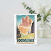 Dolomites Vintage Travel Poster Postkarte (Stehend Vorderseite)