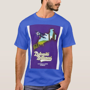 Dolomiti Bellunesi Italien Nationalpark Karte T-Shirt