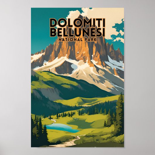Dolomiti Bellunesi Nationalpark Vintage Poster (Vorne)
