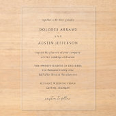 Dolores Classic Elegante Wedding Acryleinladungen (Vorderseite)