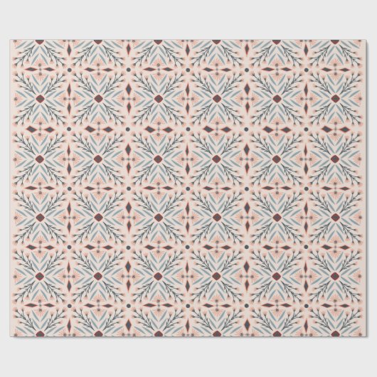 Dolores Tiles FLoral Muster Pink Geschenkpapier (Flach)