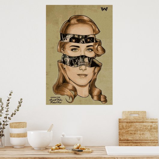 Dolores von Westworld SciFi Robot Artwork Poster (Küche)