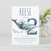 Dolphin 2. Geburtstag Einladung (Stehend Vorderseite)