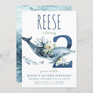 Dolphin 2. Geburtstag Einladung