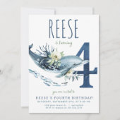 Dolphin 4. Geburtstag Einladung (Vorderseite)