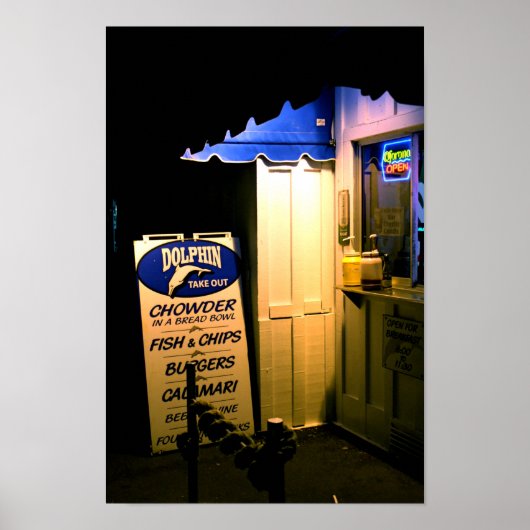 Dolphin-Abfahrt bei Nacht in Santa Cruz Poster (Vorne)