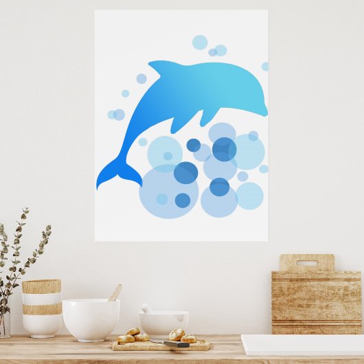 Dolphin-Abstract-Design Poster (Küche)