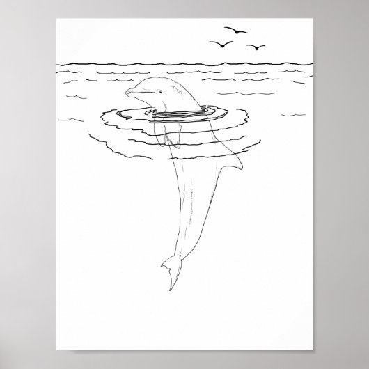 Dolphin Adult Coloring Poster (Vorne)