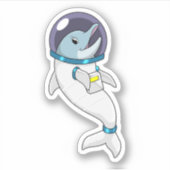 Dolphin als Astronaut in Kostüm Aufkleber (Vorderseite)
