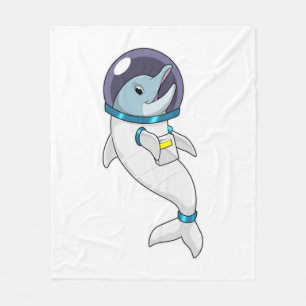 Dolphin als Astronaut in Kostüm Fleecedecke