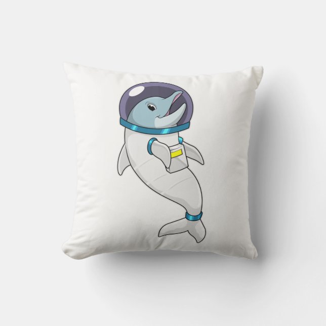 Dolphin als Astronaut in Kostüm Kissen (Vorderseite)