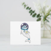 Dolphin als Astronaut in Kostüm Postkarte (Stehend Vorderseite)