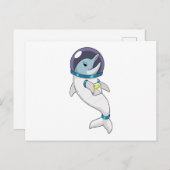 Dolphin als Astronaut in Kostüm Postkarte (Vorne/Hinten)