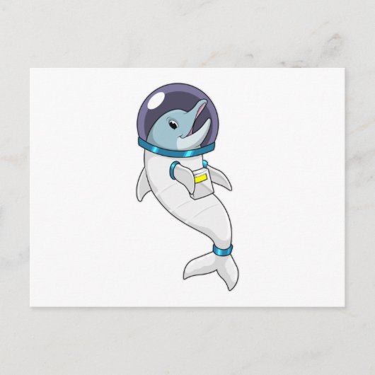 Dolphin als Astronaut in Kostüm Postkarte (Vorderseite)