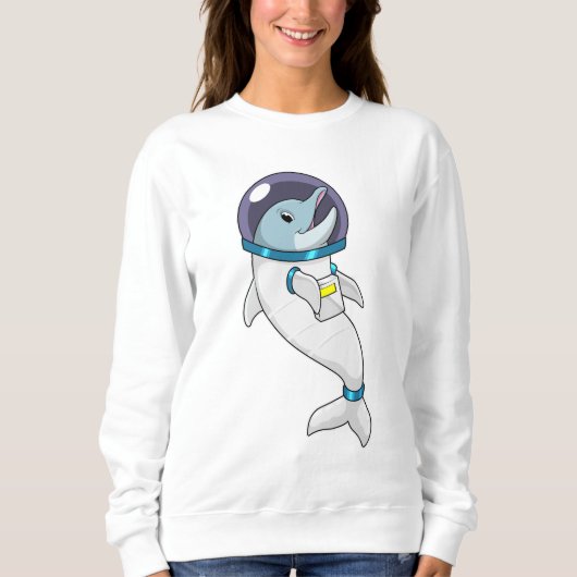 Dolphin als Astronaut in Kostüm Sweatshirt (Vorderseite)