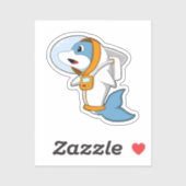 Dolphin als Astronaut mit Kostüm Aufkleber (Blatt)