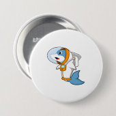 Dolphin als Astronaut mit Kostüm Button (Vorne & Hinten)