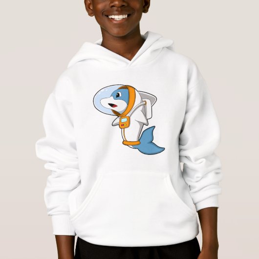 Dolphin als Astronaut mit Kostüm Hoodie (Vorderseite)